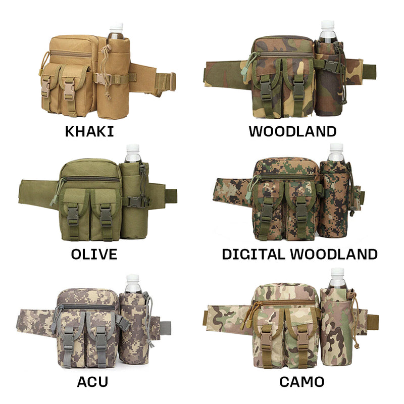 Tactical Waist Bag With Water Bottle Attachment