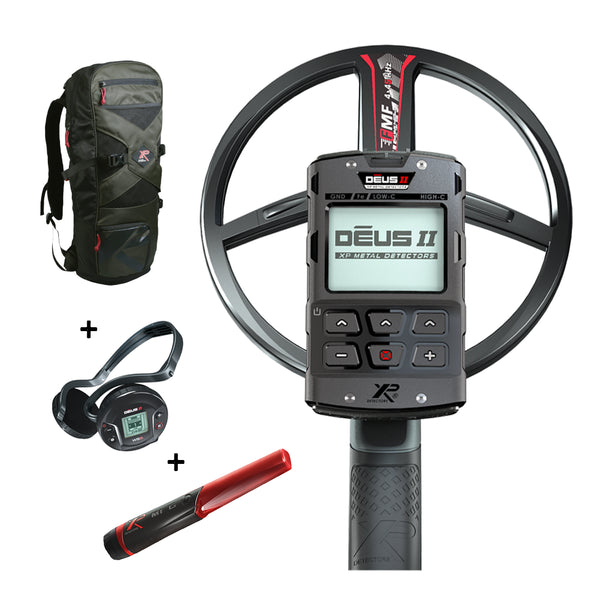 XP Deus II with WS6 Headphones with Mi6 & 240 Backpack